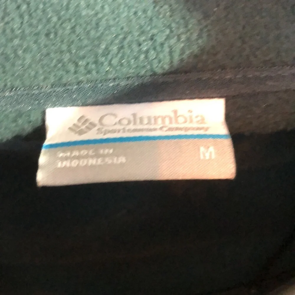 Columbia blue cowl neck sweatshirt size medium fleece quilted pattern fleece - Picture 4 of 7